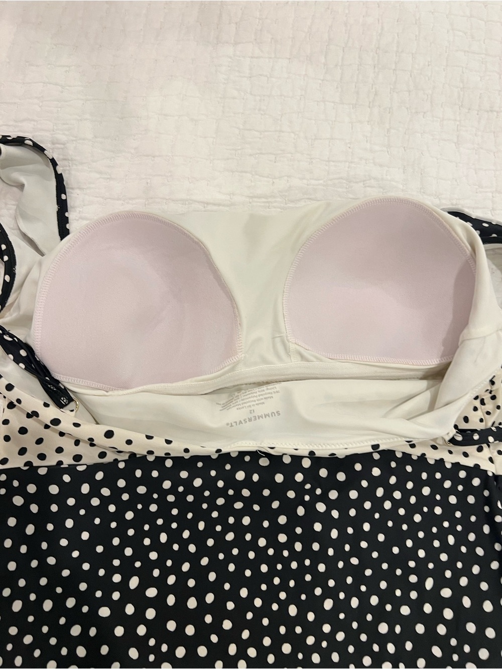Summersalt One Piece Swimsuit Size 12 Ruffle Oasis On The Dot Polka Black Cream - Picture 9 of 16